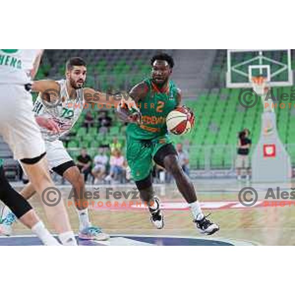 Amadou Sow of Cedevita Olimpija during Charity Basketball match between Cedevita Olimpija and Panathinaikos in Arena Stozice, Ljubljana, Slovenia on September 7, 2023