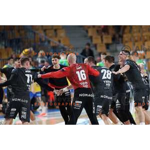 Aljosa Cudic in action during 1.NLB Liga handball match between RK Pivovarna Lasko and Trimo Trebnje in Zlatorog Arena, Celje, Slovenia on September 9, 2023