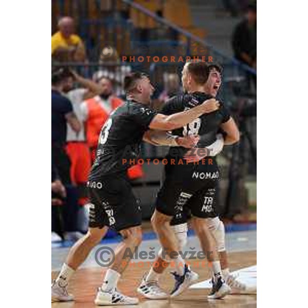 Marko Kotar in action during 1.NLB Liga handball match between RK Pivovarna Lasko and Trimo Trebnje in Zlatorog Arena, Celje, Slovenia on September 9, 2023