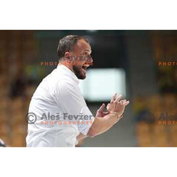 Uros Zorman, head coach of Trimo Trebnje during 1.NLB Liga handball match between RK Pivovarna Lasko and Trimo Trebnje in Zlatorog Arena, Celje, Slovenia on September 9, 2023