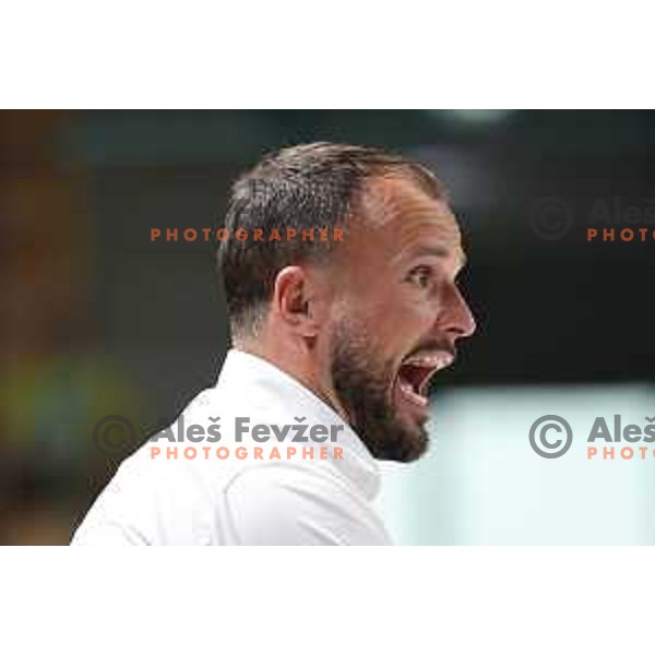 Uros Zorman, head coach of Trimo Trebnje during 1.NLB Liga handball match between RK Pivovarna Lasko and Trimo Trebnje in Zlatorog Arena, Celje, Slovenia on September 9, 2023