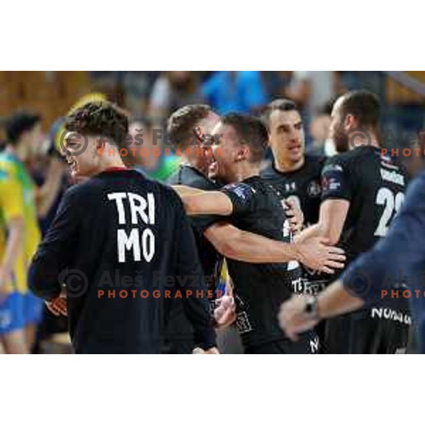 In action during 1.NLB Liga handball match between RK Pivovarna Lasko and Trimo Trebnje in Zlatorog Arena, Celje, Slovenia on September 9, 2023
