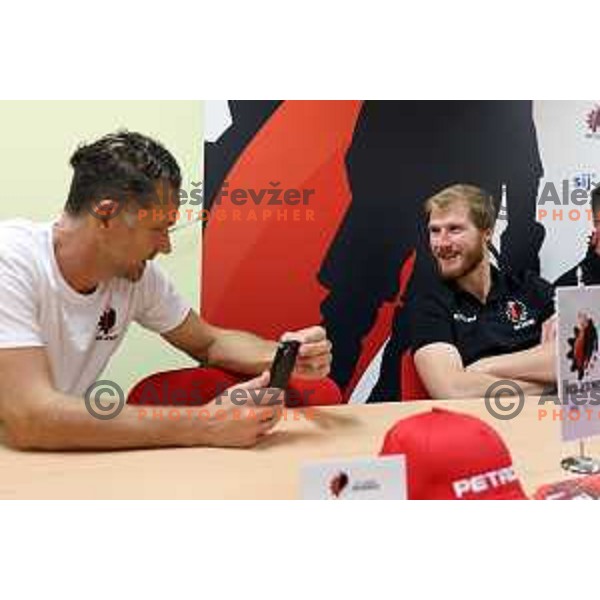 Gaber Glavic, head coach of HK SIJ Acroni Jesenice during press conference before start of 2023-2024 ice-hockey season in Jesenice, Slovenia on September 12, 2023