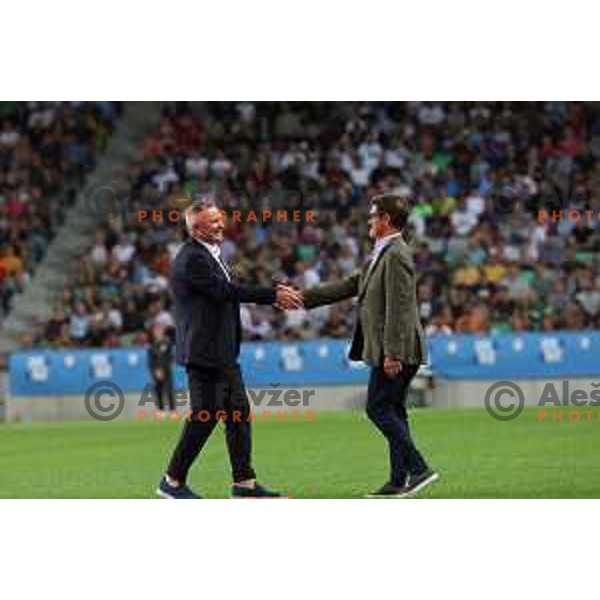 Fabio Capello and Matjaz Kek at UEFA Charity football match in Ljubljana, Slovenia on September 15, 2023