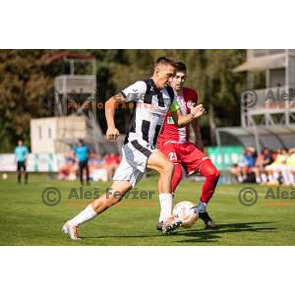 Rok Pirtovsek during Prva liga Telemach football match between Aluminij and Rogaska in Kidricevo, Slovenia on September 16, 2023.