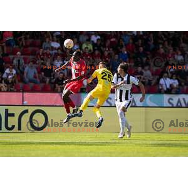 Bamba Susso during Prva liga Telemach football match between Aluminij and Rogaska in Kidricevo, Slovenia on September 16, 2023.