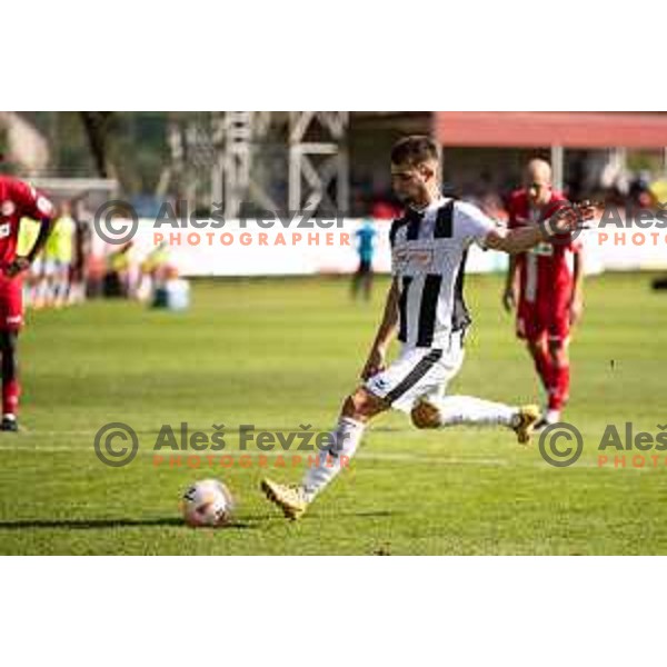 Vice Miljanic during Prva liga Telemach football match between Aluminij and Rogaska in Kidricevo, Slovenia on September 16, 2023.