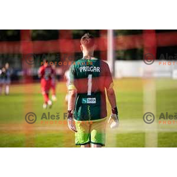 Samo Pridigar during Prva liga Telemach football match between Aluminij and Rogaska in Kidricevo, Slovenia on September 16, 2023.