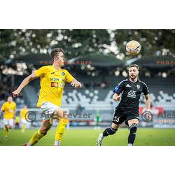 Matic Ivansek in action during Prva liga Telemach football match between Mura and Bravo in Fazanerija, Murska Sobota, Slovenia on September 16, 2023. Photo: Jure Banfi