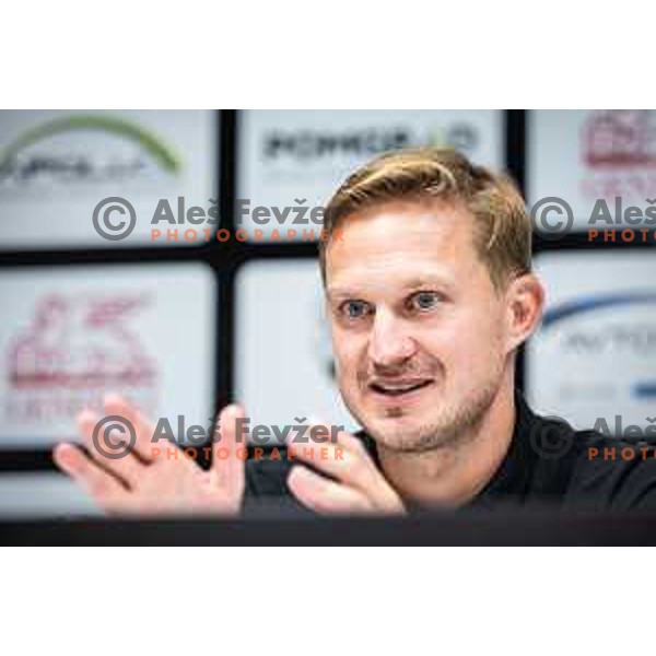 Ales Arnol, head coach of Bravo at the press conference after Prva liga Telemach football match between Mura and Bravo in Fazanerija, Murska Sobota, Slovenia on September 16, 2023. Photo: Jure Banfi