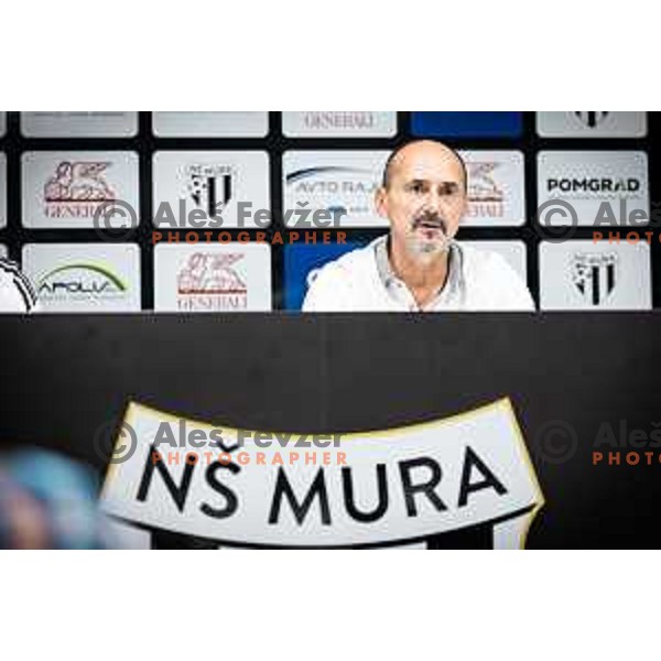 Vladimir Vermezovic, head coach of Mura at the press conference after Prva liga Telemach football match between Mura and Bravo in Fazanerija, Murska Sobota, Slovenia on September 16, 2023. Photo: Jure Banfi