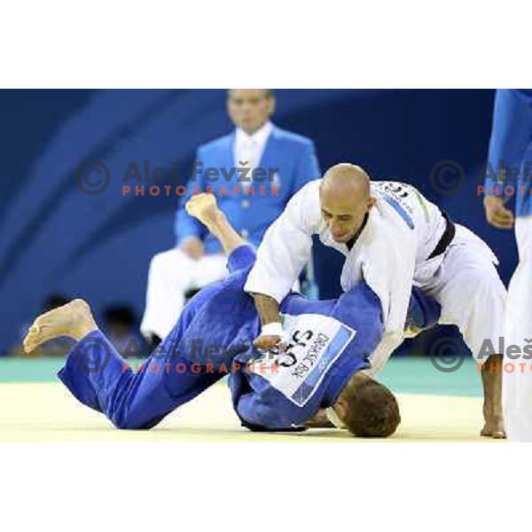 Rok Draksic (SLO, blue) fights in first round of Judo tournament in category under 60 kg at Olympic Games in Beijing, China 9.8.2008. Photo by Ales Fevzer 