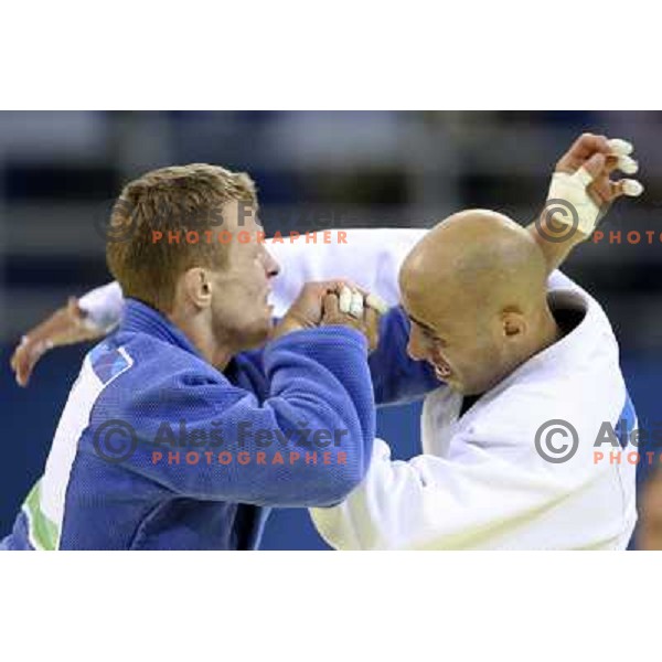Rok Draksic (SLO, blue) fights in first round of Judo tournament in category under 60 kg at Olympic Games in Beijing, China 9.8.2008. Photo by Ales Fevzer 