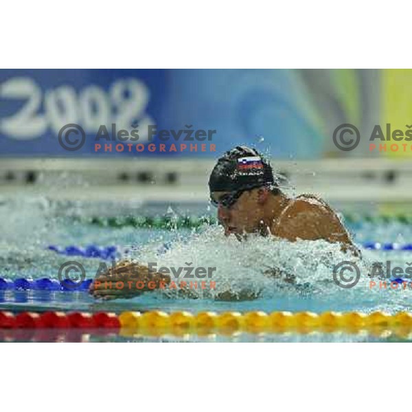 Damir Dugonjic (SLO) in qualification at 100 meters breaststroke in swiming competition at Olympic Games in Beijing, China 9.8.2008. Photo by Ales Fevzer 