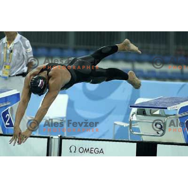 Damir Dugonjic (SLO) in qualification at 100 meters breaststroke in swiming competition at Olympic Games in Beijing, China 9.8.2008. Photo by Ales Fevzer 