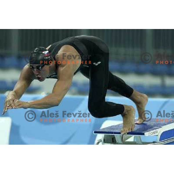 Damir Dugonjic (SLO) in qualification at 100 meters breaststroke in swiming competition at Olympic Games in Beijing, China 9.8.2008. Photo by Ales Fevzer 