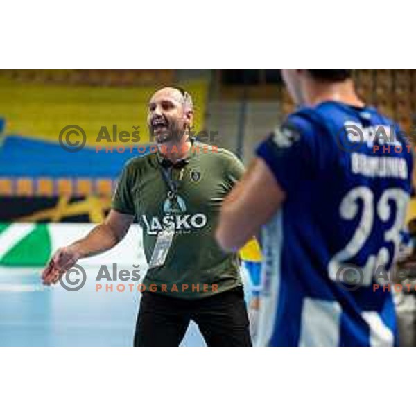 Alem Toskic in action during EHF Champions League handball match between Celje Pivovarna Lasko and FC Porto in Zlatorog Arena, Celje, Slovenia on September 20, 2023