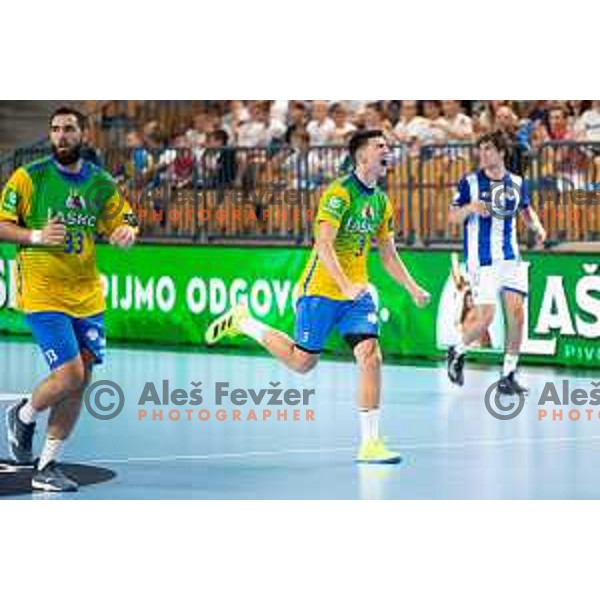 Luka Peric in action during EHF Champions League handball match between Celje Pivovarna Lasko and FC Porto in Zlatorog Arena, Celje, Slovenia on September 20, 2023