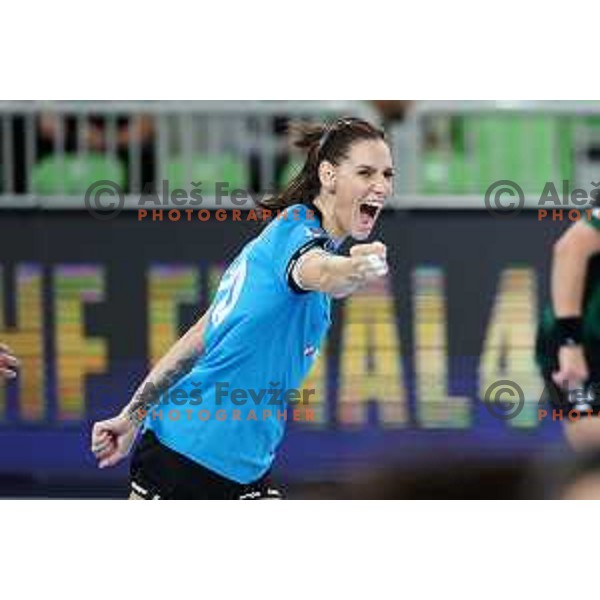 Alja Varagic of Krim in action during EHF Champions League Women 2022-2023 handball match between Krim Mercator and FTC Rail Cargo Hungaria in Ljubljana, Slovenia on September 23, 2023