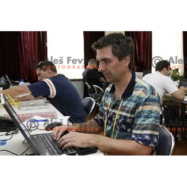 Denis Sabadin in the main press center of Beijing 2008 Summer Olympic Games, China 