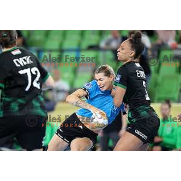 Aleksandra Rosiak in action during EHF Champions League Women 2022-2023 handball match between Krim Mercator and FTC Rail Cargo Hungaria in Ljubljana, Slovenia on September 23, 2023