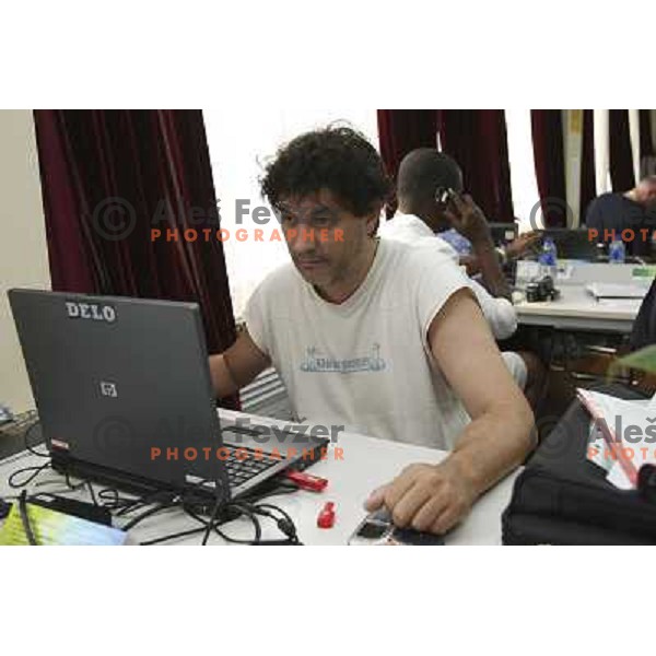 Mitja Lomovsek in the main press center of Beijing 2008 Summer Olympic Games, China 