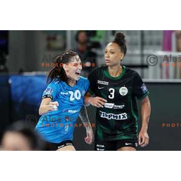 Alja Varagic in action during EHF Champions League Women 2022-2023 handball match between Krim Mercator and FTC Rail Cargo Hungaria in Ljubljana, Slovenia on September 23, 2023