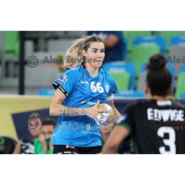 Aleksandra Rosiak in action during EHF Champions League Women 2022-2023 handball match between Krim Mercator and FTC Rail Cargo Hungaria in Ljubljana, Slovenia on September 23, 2023