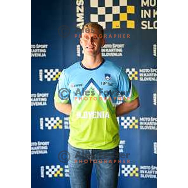 Miha Bubnic at AMZS press conference before Motocross Nations League in TIGA243Land in Lemberg pri Šmarju, Slovenia on September 27, 2023