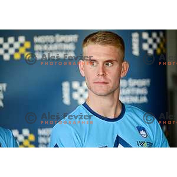 Miha Bubnic at AMZS press conference before Motocross Nations League in TIGA243Land in Lemberg pri Šmarju, Slovenia on September 27, 2023