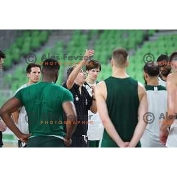 Simone Pianigiani, head coach of Cedevita Olimpija during practice session in Arena Stozice, Ljubljana, Slovenia on September 27, 2023