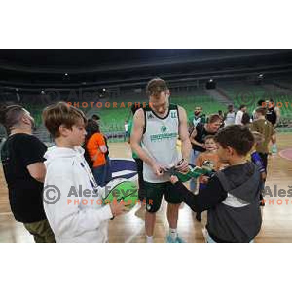 Jaka Blazic at Cedevita Olimpija practice session in Arena Stozice, Ljubljana, Slovenia on September 27, 2023