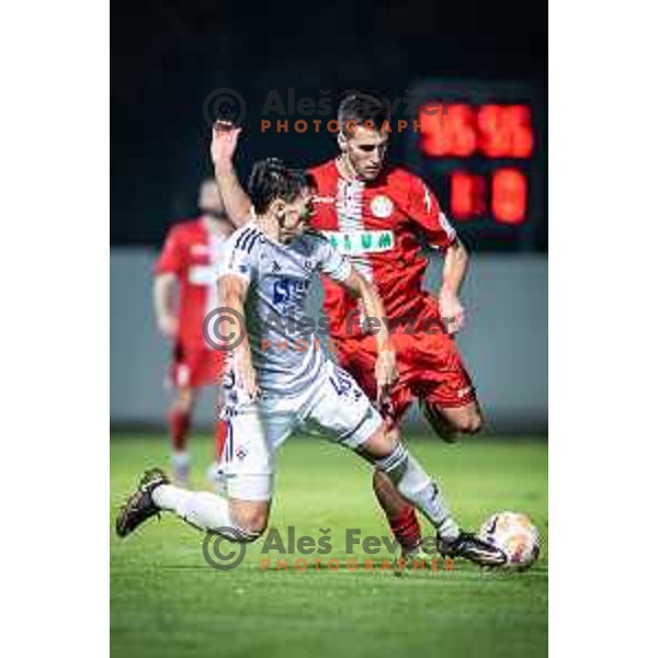 Sandro Jovanovic in action during Prva liga Telemach football match between Aluminij and Maribor in Kidricevo, Slovenia on October 1, 2023. Photo: Jure Banfi