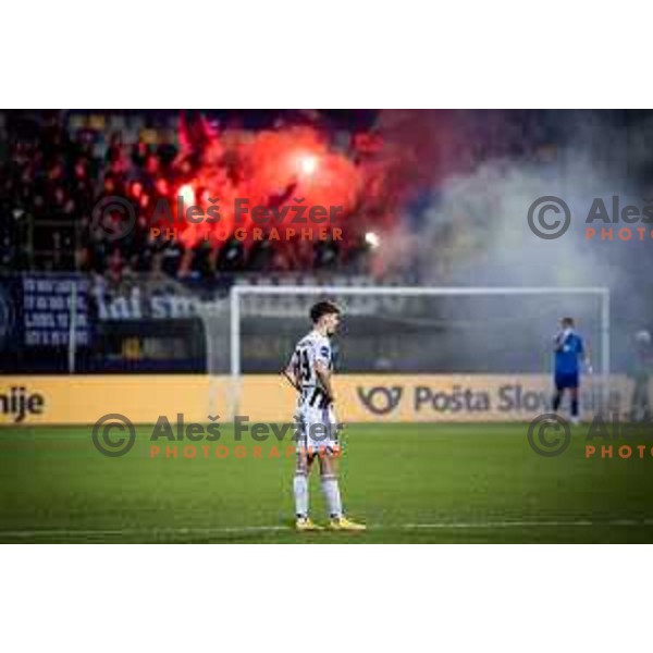 in action during Prva liga Telemach football match between Maribor and Mura in Ljudski vrt, Maribor, Slovenia on October 7, 2023. Photo: Jure Banfi
