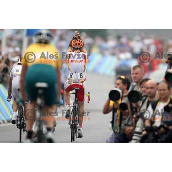 Samuel Sanchez (ESP) winning Cycling Road race at Olympic games i Beijing, China 9.8.2008 