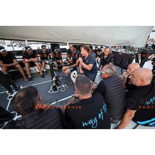 Lorenzo Bodini and Gasper Vincec during Official practice day of Barcolana Sailing Regatta 55, Trieste, Italy on October 7, 2023