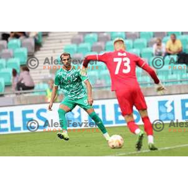 Mustafa Nukic in action during Prva Liga Telemach 2023/2024 football match between Olimpija and Radomlje in Ljubljana, Slovenia on October 8, 2023. Foto: Filip Barbalic