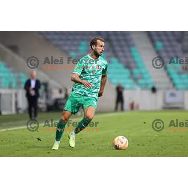 Mustafa Nukic in action during Prva Liga Telemach 2023/2024 football match between Olimpija and Radomlje in Ljubljana, Slovenia on October 8, 2023. Foto: Filip Barbalic
