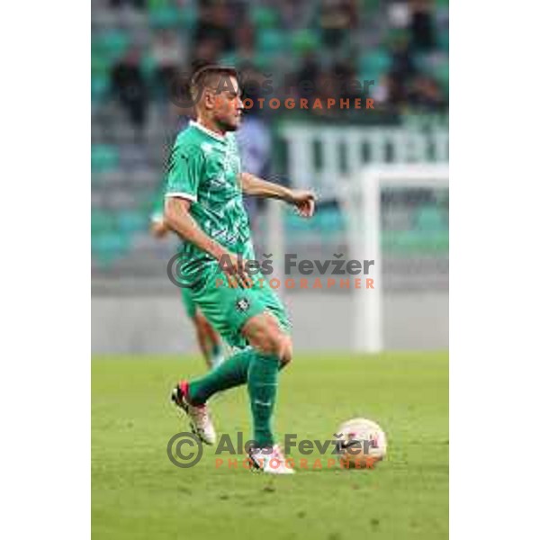 Timi Max Elsnik in action during Prva Liga Telemach 2023/2024 football match between Olimpija and Radomlje in Ljubljana, Slovenia on October 8, 2023. Foto: Filip Barbalic
