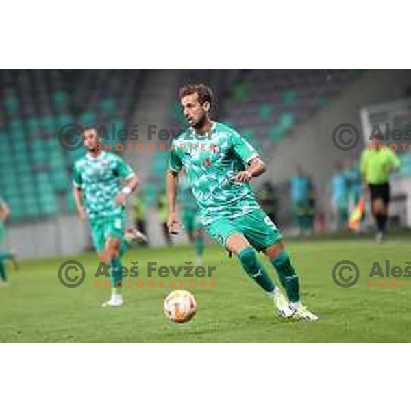 Mustafa Nukic in action during Prva Liga Telemach 2023/2024 football match between Olimpija and Radomlje in Ljubljana, Slovenia on October 8, 2023. Foto: Filip Barbalic