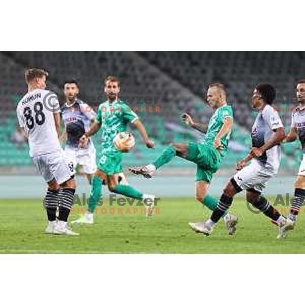 Aljaz Krefl in action during Prva Liga Telemach 2023/2024 football match between Olimpija and Radomlje in Ljubljana, Slovenia on October 8, 2023. Foto: Filip Barbalic