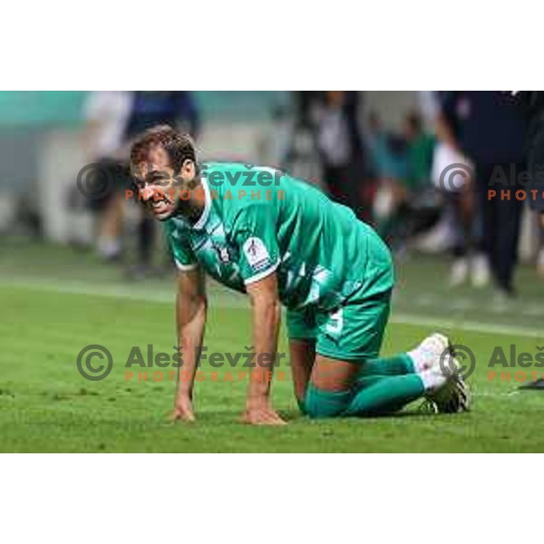 Mustafa Nukic in action during Prva Liga Telemach 2023/2024 football match between Olimpija and Radomlje in Ljubljana, Slovenia on October 8, 2023. Foto: Filip Barbalic