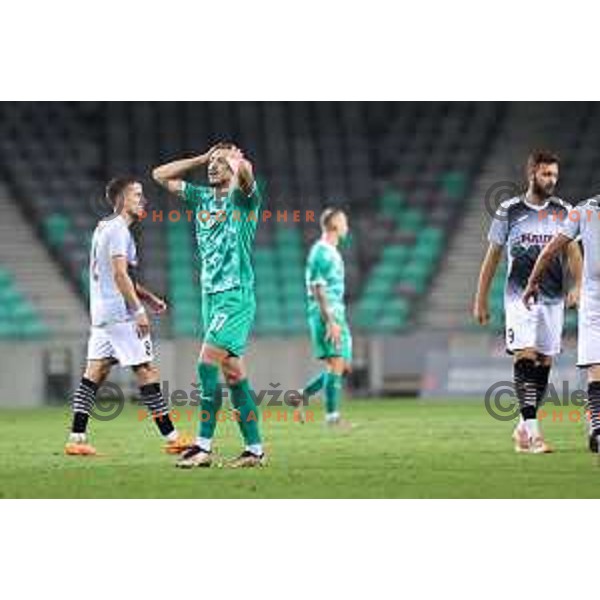 Pedro Lucas Schwaizer in action during Prva Liga Telemach 2023/2024 football match between Olimpija and Radomlje in Ljubljana, Slovenia on October 8, 2023. Foto: Filip Barbalic