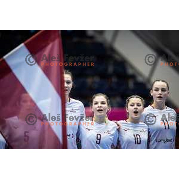 in action during Women’s Euro 2024 qualifications handball match between Slovenia and Latvia in Dvorana Golovec, Celje, Slovenia on October 11, 2023. Photo: Jure Banfi