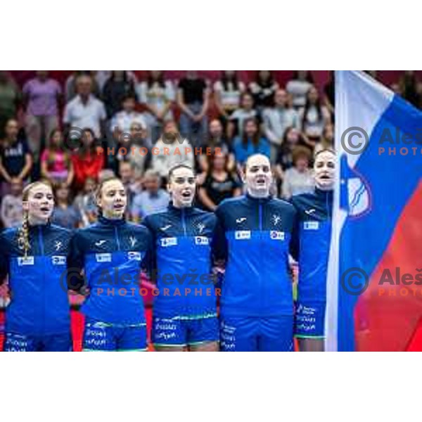 in action during Women’s Euro 2024 qualifications handball match between Slovenia and Latvia in Dvorana Golovec, Celje, Slovenia on October 11, 2023. Photo: Jure Banfi