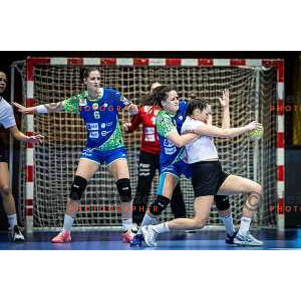 in action during Women’s Euro 2024 qualifications handball match between Slovenia and Latvia in Dvorana Golovec, Celje, Slovenia on October 11, 2023. Photo: Jure Banfi