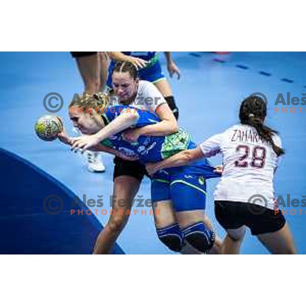 in action during Women’s Euro 2024 qualifications handball match between Slovenia and Latvia in Dvorana Golovec, Celje, Slovenia on October 11, 2023. Photo: Jure Banfi