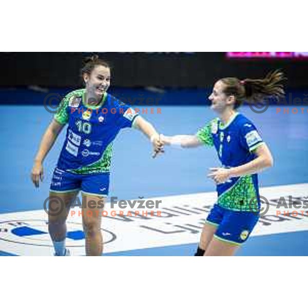 in action during Women’s Euro 2024 qualifications handball match between Slovenia and Latvia in Dvorana Golovec, Celje, Slovenia on October 11, 2023. Photo: Jure Banfi