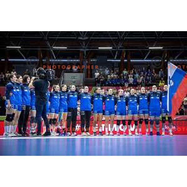 in action during Women’s Euro 2024 qualifications handball match between Slovenia and Latvia in Dvorana Golovec, Celje, Slovenia on October 11, 2023. Photo: Jure Banfi