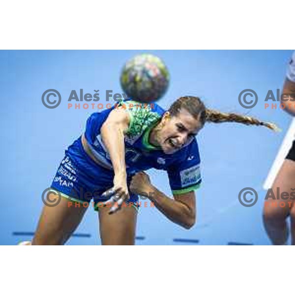 in action during Women’s Euro 2024 qualifications handball match between Slovenia and Latvia in Dvorana Golovec, Celje, Slovenia on October 11, 2023. Photo: Jure Banfi